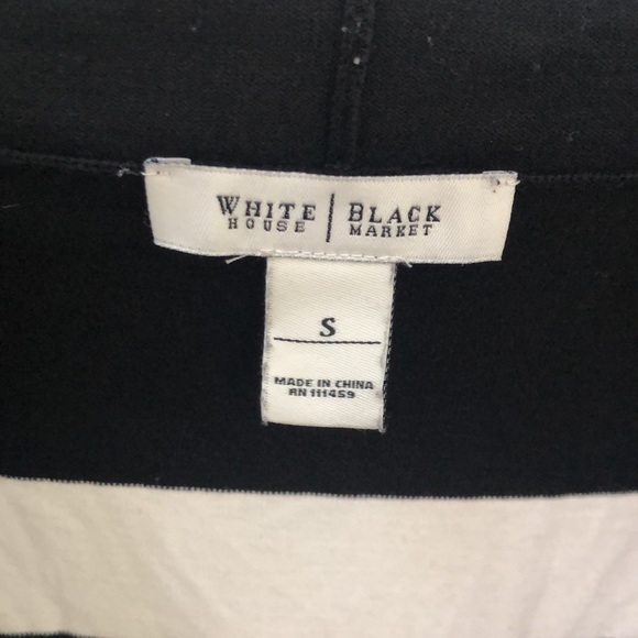 🖤 White House/Black Market Black and White Striped Shawl Collar Cardigan. - Picture 5 of 5